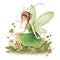 Fluttering fairy blossoms, vibrant illustration of cute fairies with colorful wings and blooming flower accents