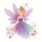 Fluttering fairy delight, adorable illustration of a colorful fairy with cute wings and floral elements