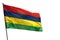 Fluttering Mauritius flag on clear white background isolated