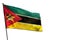 Fluttering Mozambique flag on clear white background isolated