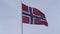 Fluttering Norwegian flag in slow motion