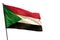 Fluttering Sudan flag on clear white background isolated