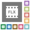 FLX movie format square flat icons