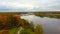 Fly Above Doles Sala, the Second Largest Island in Latvia.Aerial Dron Shoot. Sunny Autumn Day.
