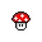 Fly agaric 8-bit pixel graphics icon. Pixel art style. Game assets. 8-bit sprite. Isolated vector illustration EPS 10