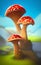 Fly agaric in a fantasy world