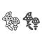 Fly agaric line and solid icon, halloween concept, speckled poison mushroom sign on white background, amanita icon in