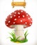 Fly agaric mushroom, vector icon