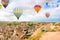 Fly of air balloons in Unique natural place - Cappadocia , Turkiye