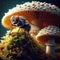 Fly amanite fungi, mushroom in a forest