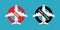 Fly ban. Ban on international flights. Restriction of movement. Aircrafts in red and black warning circles. Russian airlines under