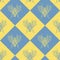Fly blue and yellow vector seamless pattern
