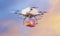 fly drone delivery technology cargo fast helicopter blue aircraft air. Generative AI.