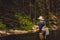 A fly fisherman fishing for trout on the mountain river in Northern Idaho