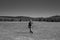 Fly Fisherman Walking Across a Montana Prairie