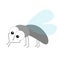 Fly flying insect icon. Housefly cleaning and polishing front paw legs. Baby kids collection. Colorful wings. Cute cartoon kawaii