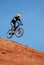 Fly mountain biker