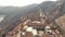 Fly over Amber Palace on top of hill, Jaipur, India. Aerial scenic view