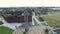 Fly past of three crosses in front of the Gdansk shipyard, Poland, 07 2016, AERIAL FOOTAGE