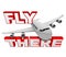 Fly There - Jet Airplane and Travel Words