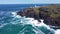 Fly towards pendeen lighthouse cornwall england uk