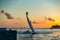 Flyboard Extreme, Man Flyboarding at Sunset, Key West South Florida