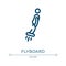 Flyboard icon. Linear vector illustration from x treme collection. Outline flyboard icon vector. Thin line symbol for use on web