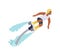 Flyboarding man cartoon character enjoying extreme water sports and beach recreation activities