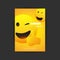 Flyer, Cover, Card or Banner Design with Smiling, Simple Happy Emoticon Showing Thumbs Up on Yellow Background