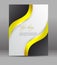 Flyer or cover design, dark background with yellow pattern
