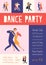 Flyer or poster template with elegant people dancing Argentine tango for dance party or festival advertisement. Modern