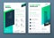 Flyer template layout design. Green and Teal Corporate business flyer mockup. Creative modern vector flier concept with