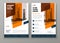 Flyer template layout design. Orange Corporate business flyer mockup. Creative modern vector flier concept with dynamic