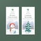 Flyer template with winter sale concept design for brochure,advertise,marketing and leaflet watercolor vector illustration