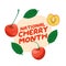 Flyers honoring National Cherry Month or promoting associated events might utilize National Cherry Month vector graphics. design