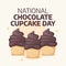 Flyers promoting National Chocolate Cupcake Day or associated events can utilize National Chocolate Cupcake Day-related vector