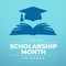 Flyers promoting National Scholarship Month or associated events can utilize National Scholarship Month-related vector graphics.