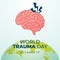 Flyers promoting World Trauma Day or associated events can utilize World Trauma Day-related vector graphics. design of a flyer, a