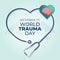 Flyers promoting World Trauma Day or associated events can utilize World Trauma Day-related vector graphics. design of a flyer, a