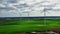 Flying above big wind turbines as alternative energy, Poland