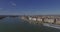 Flying above Danube river in Budapest city. Perfect aerial footages