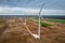 Flying above ecological wind turbines in spring