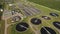 Flying above water treatment facility