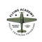 Flying academy icon with army vintage airplane