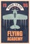 Flying Academy Retro Style Poster