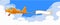 Flying advertising banners pulled by light planes.Vector low poly small white propeller airplane. Vector cartoon flat illustration