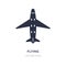 flying aeroplane top view icon on white background. Simple element illustration from Transport concept