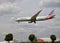 A flying airplane of American Airlines