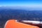 Flying airplane Balkan Mountains aerial view Bulgaria