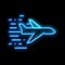 Flying Airplane neon glow icon illustration